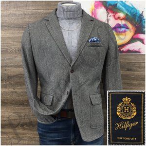 Tommy Hilfiger Mens Blazer Sport Coat Two Button Casual Jacket 42R Tweed‎ Suits
